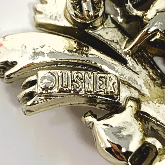 Lisner Rhinestone Silver Tone Brooch - Picture 3 of 5